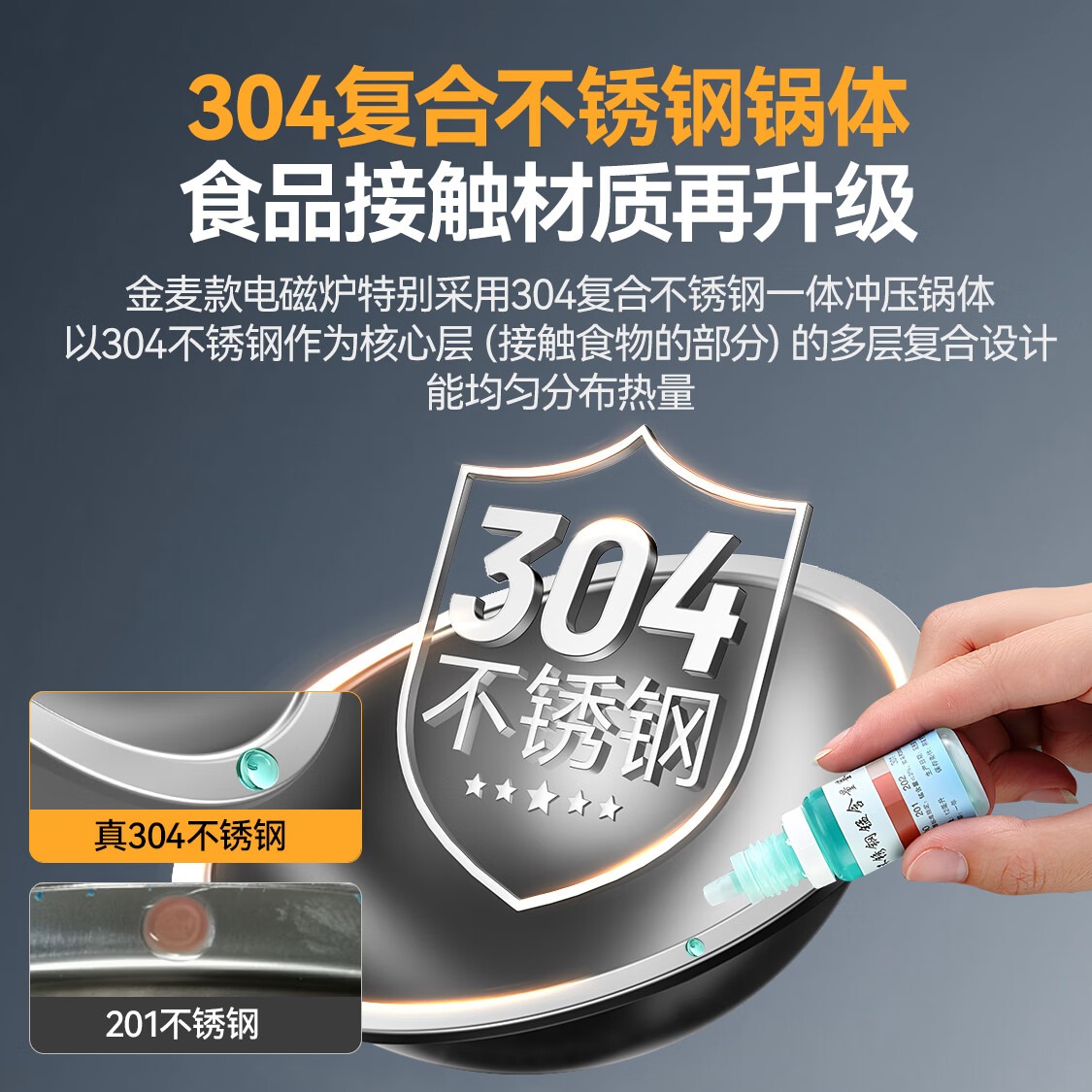 麦大厨金麦款201材质电磁大炒炉双头大锅灶700